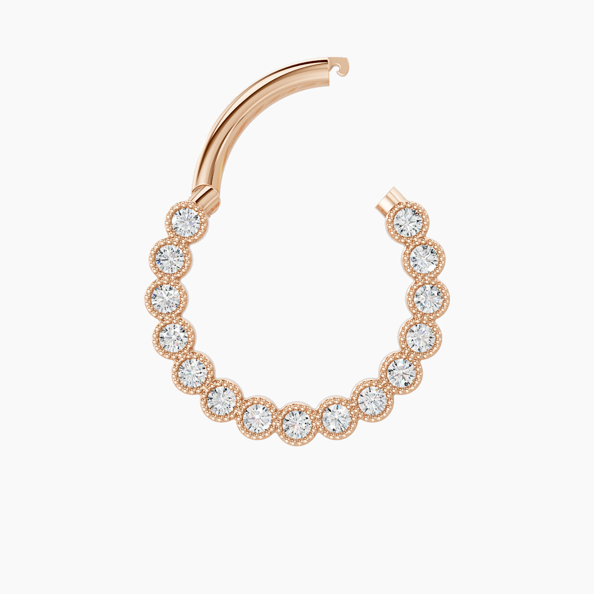 Naya | 18k Rose Gold 9.5 mm Diamond Septum Piercing