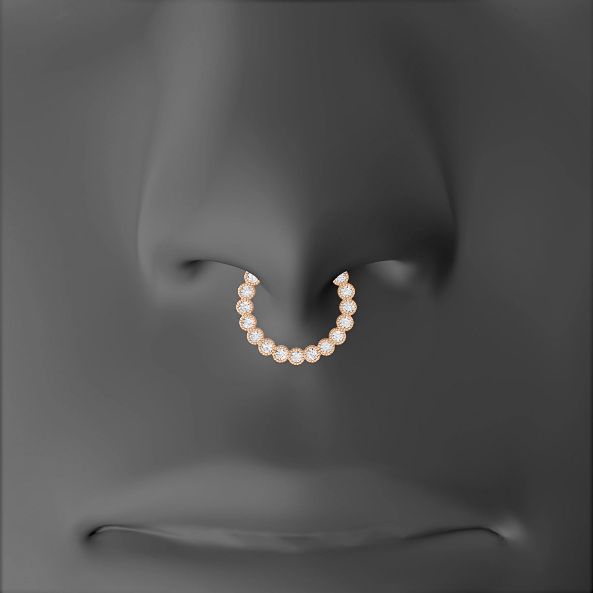 Naya | 18k Rose Gold 9.5 mm Diamond Septum Piercing