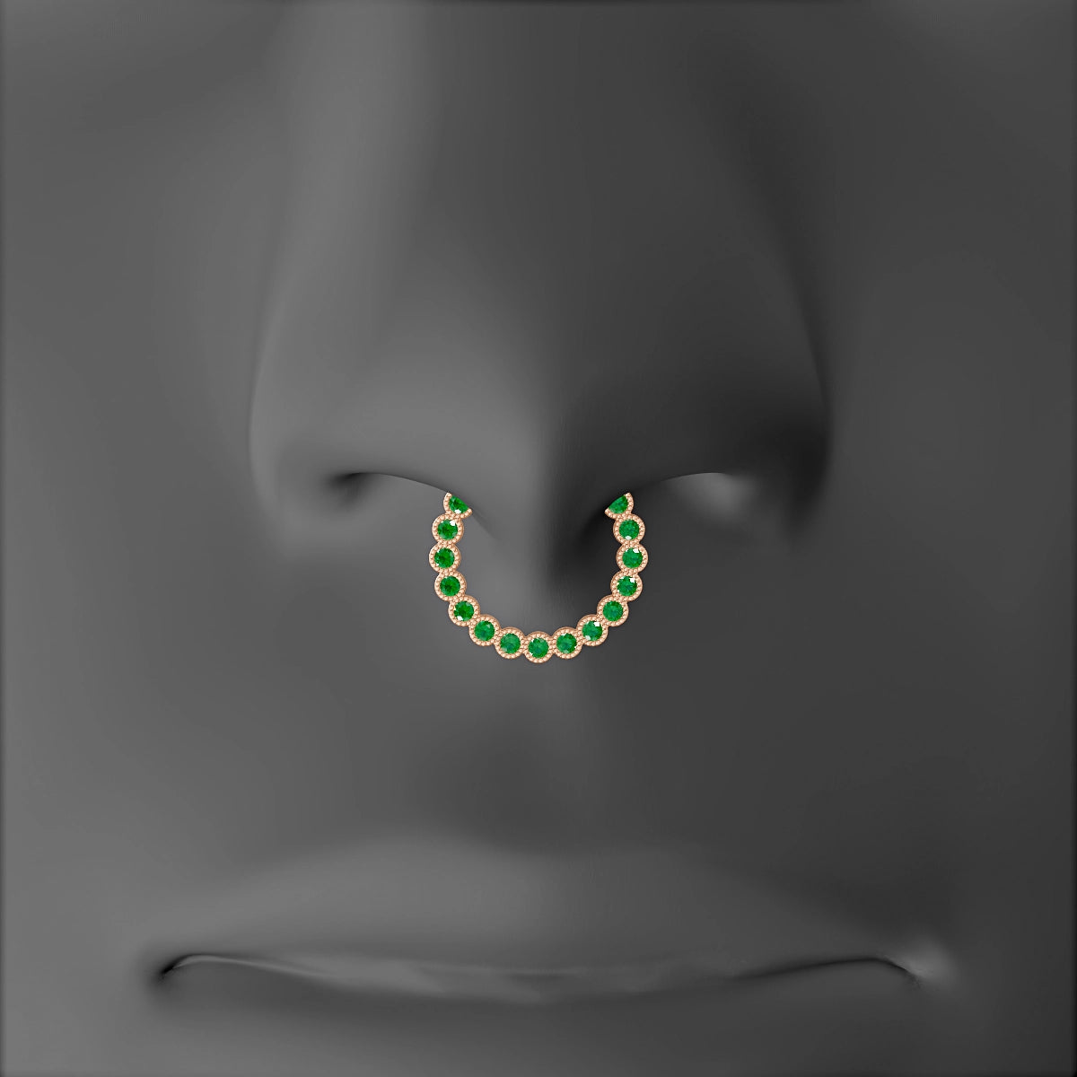 Naya | 18k Rose Gold 9.5 mm Emerald Septum Piercing