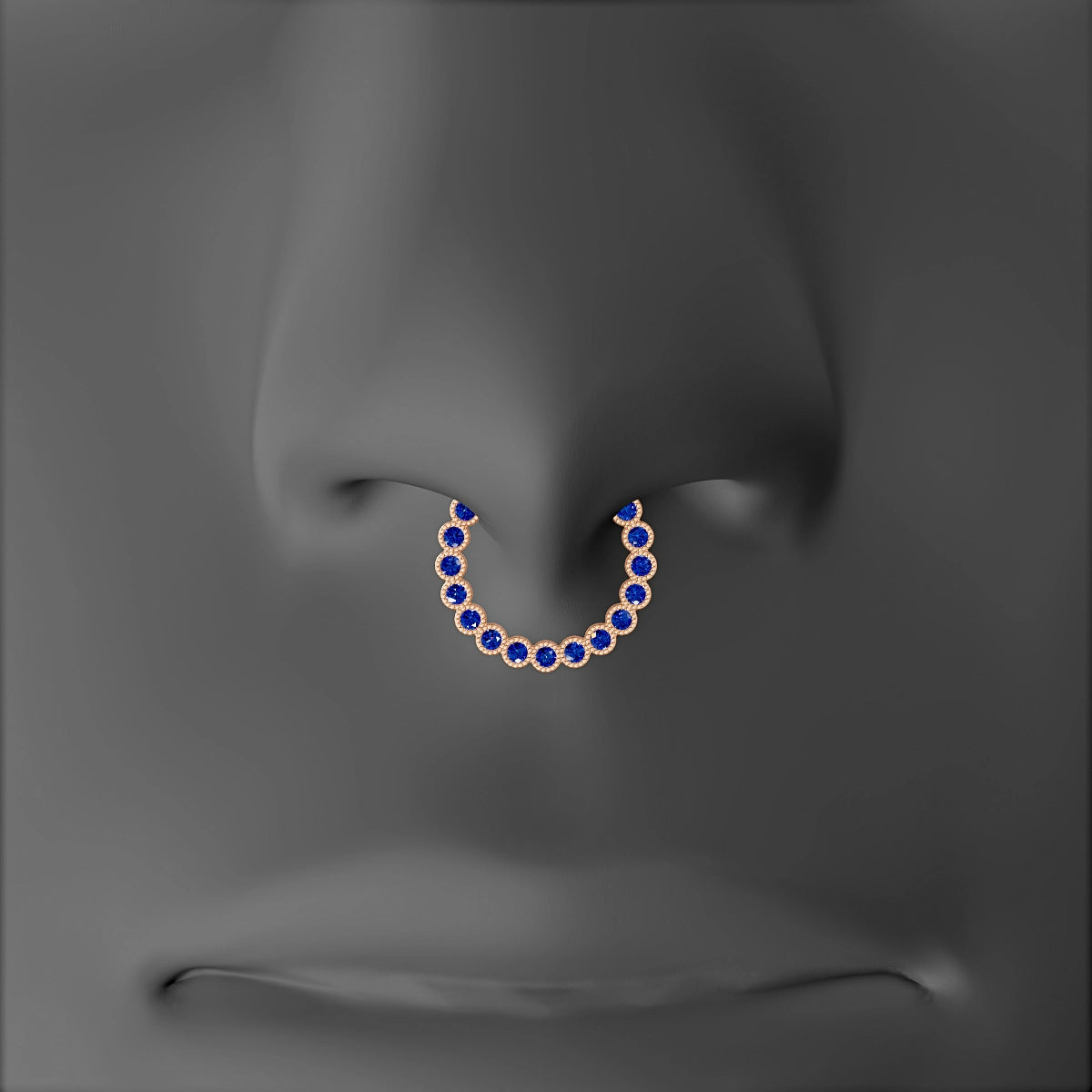 Naya | 18k Rose Gold 9.5 mm Sapphire Septum Piercing