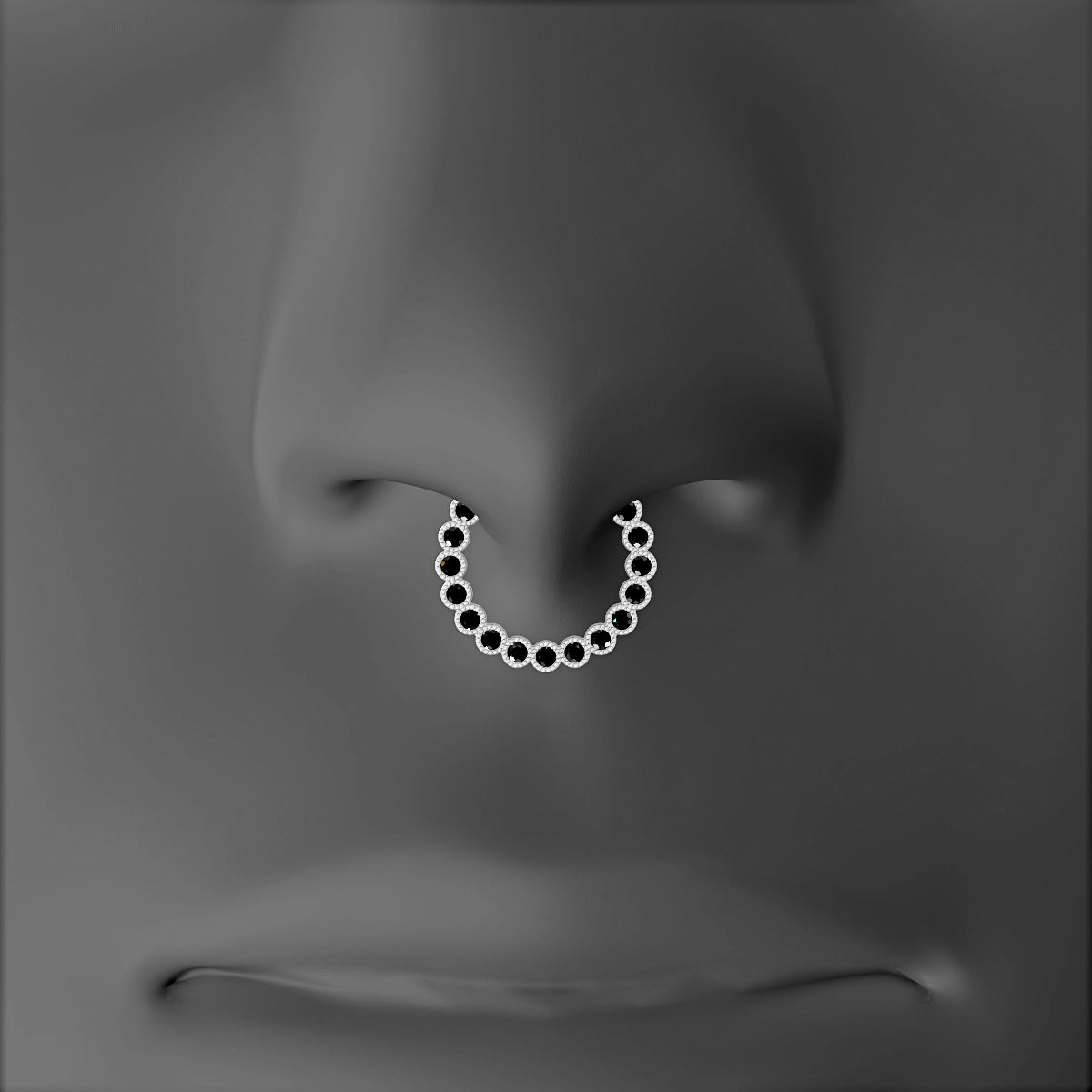 Naya | 18k White Gold 9.5 mm Black Diamond Septum Piercing