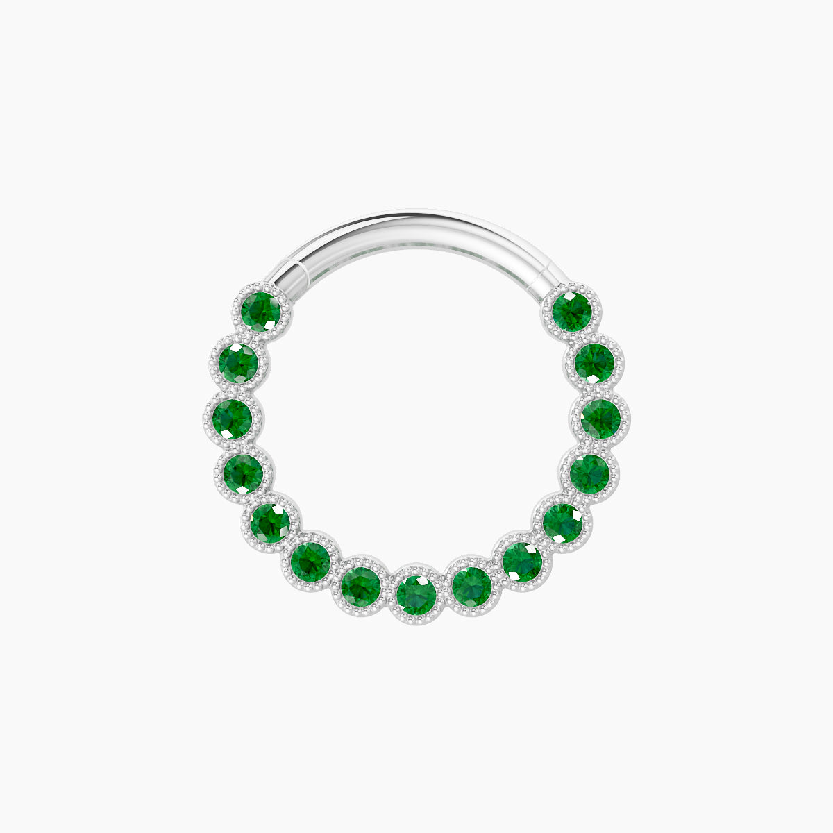 Naya | 18k White Gold 9.5 mm Emerald Septum Piercing