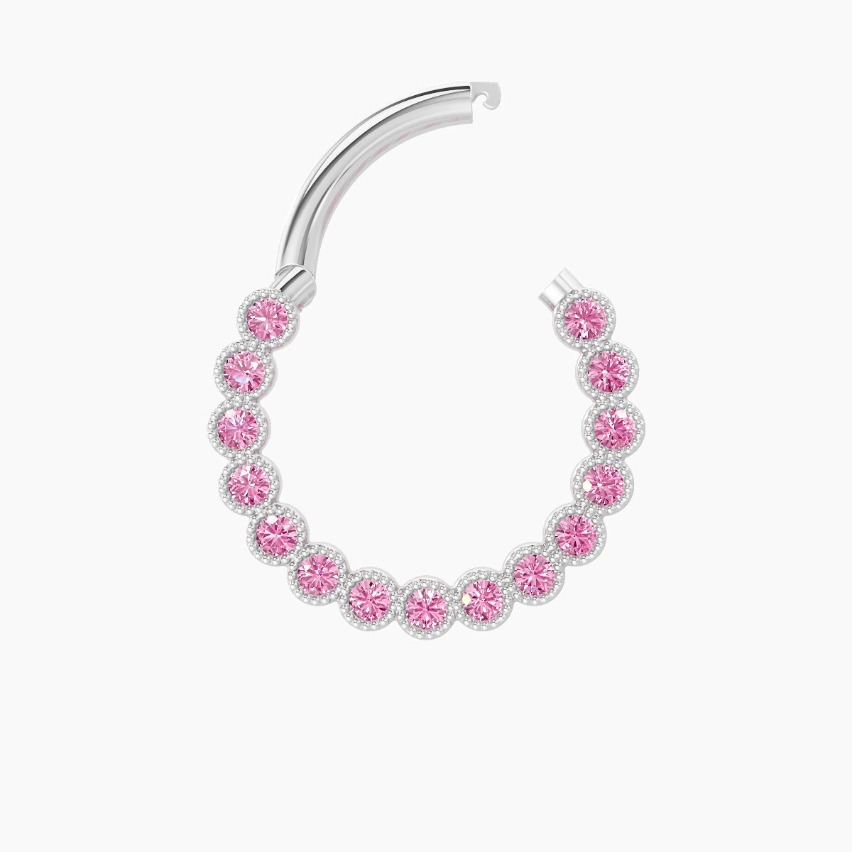 Naya | 18k White Gold 9.5 mm Pink Sapphire Septum Piercing