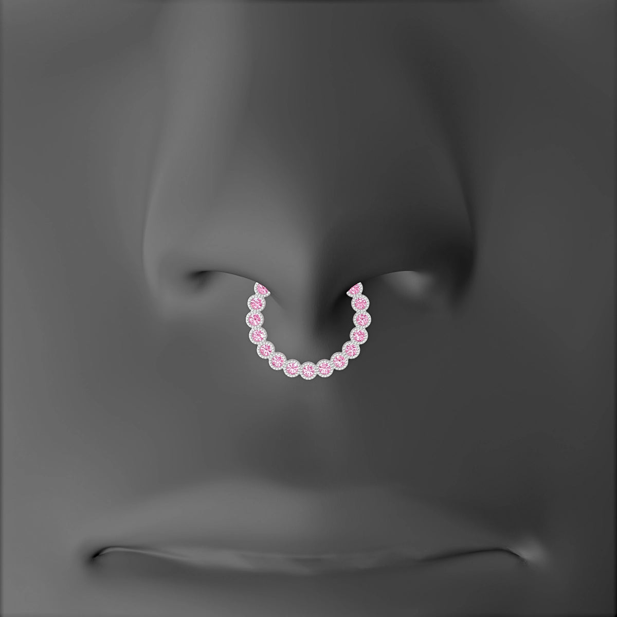 Naya | 18k White Gold 9.5 mm Pink Sapphire Septum Piercing