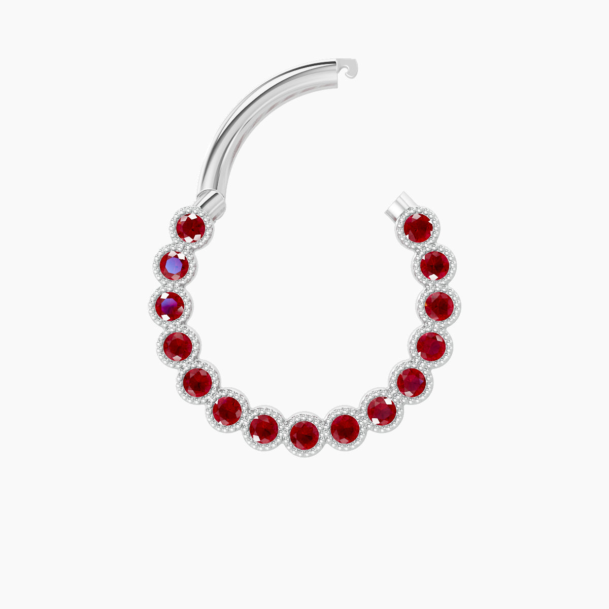 Naya | 18k White Gold 9.5 mm Ruby Septum Piercing