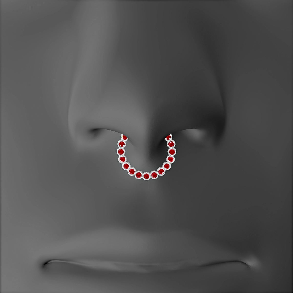 Naya | 18k White Gold 9.5 mm Ruby Septum Piercing