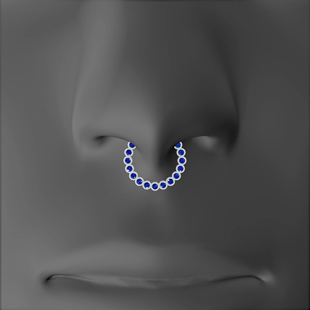 Naya | 18k White Gold 9.5 mm Sapphire Septum Piercing