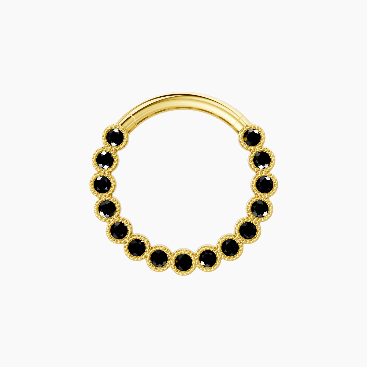 Naya | 18k Yellow Gold 9.5 mm Black Diamond Septum Piercing