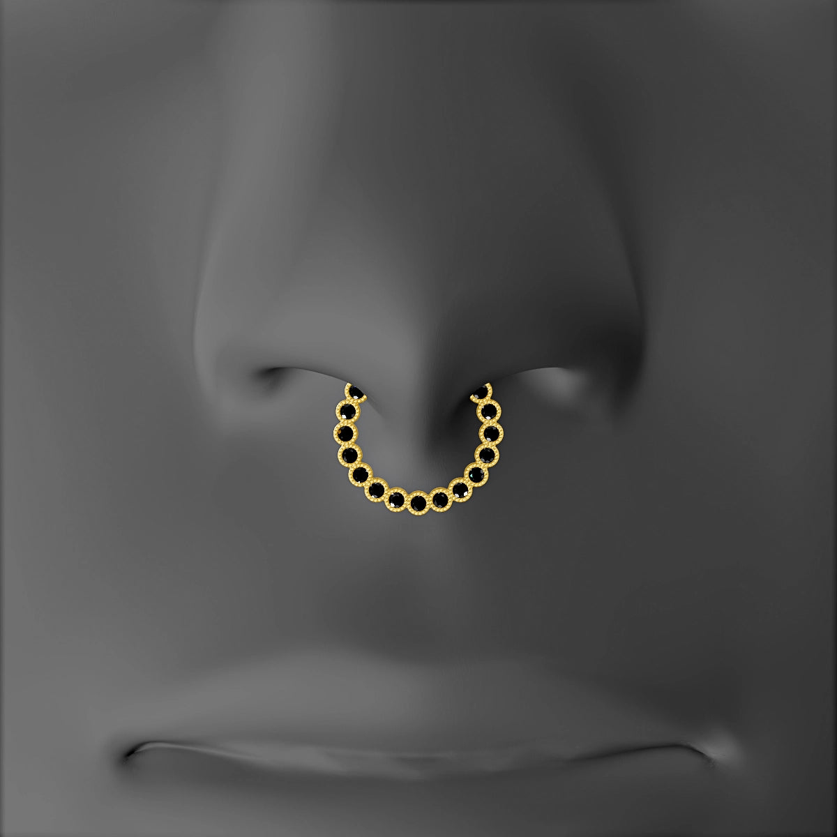 Naya | 18k Yellow Gold 9.5 mm Black Diamond Septum Piercing