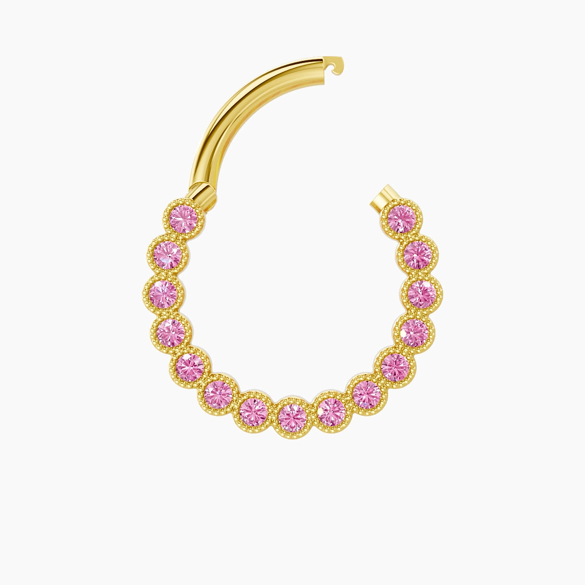 Naya | 18k Yellow Gold 9.5 mm Pink Sapphire Septum Piercing