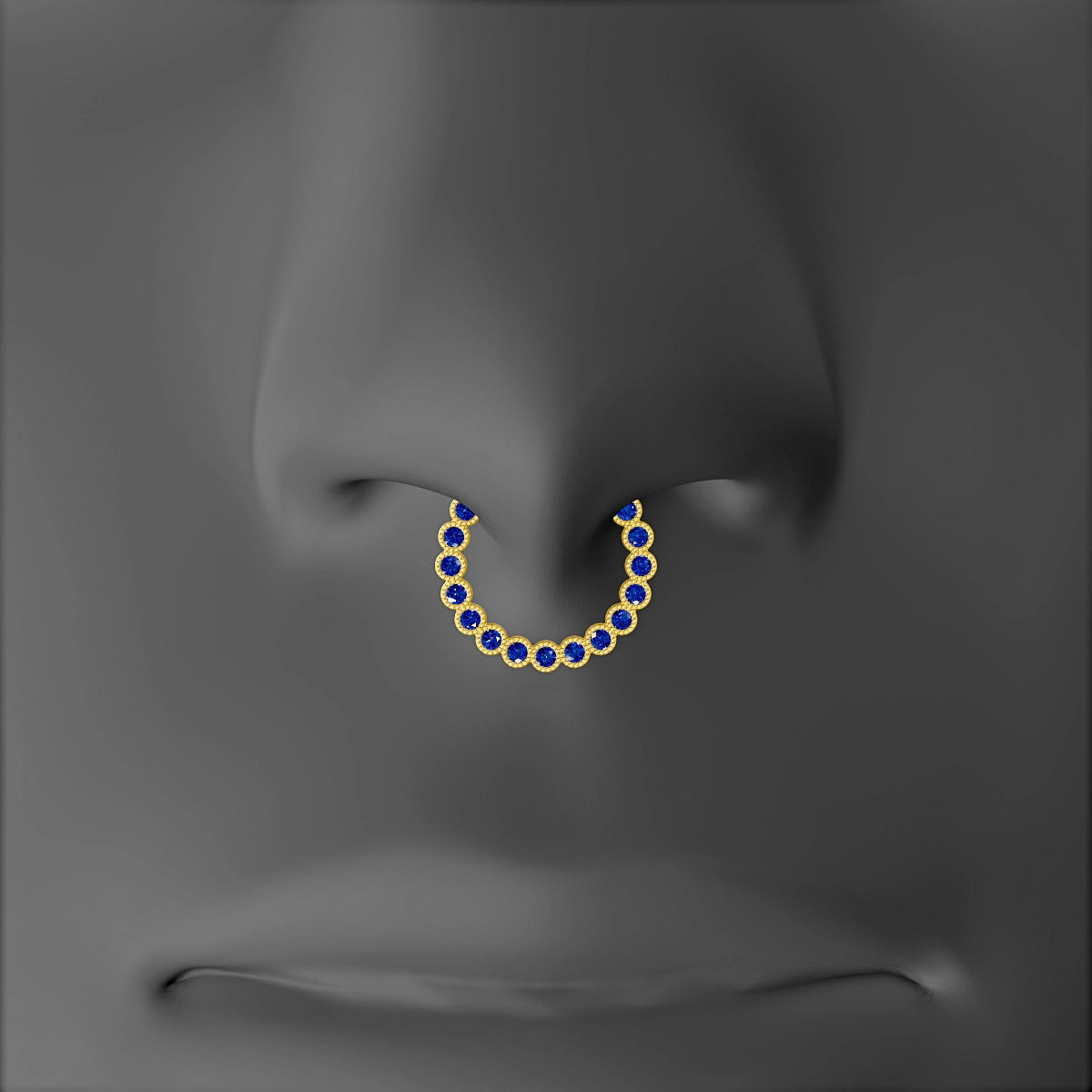 Naya | 18k Yellow Gold 9.5 mm Sapphire Septum Piercing