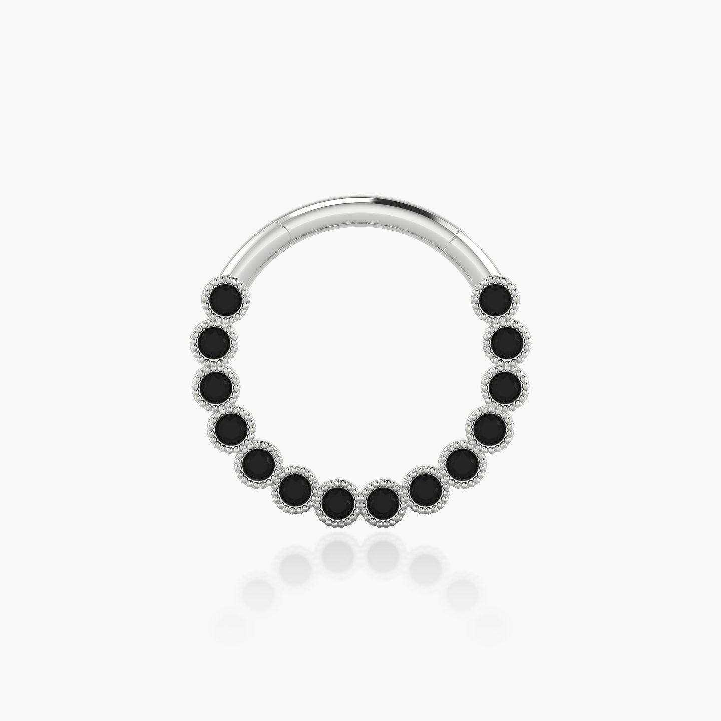 Naya | 18k White Gold 9.5 mm Black Diamond Septum Piercing