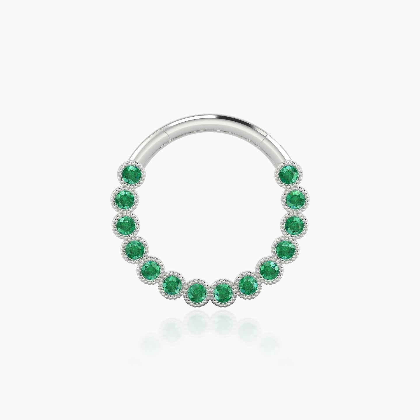 Naya | 18k White Gold 9.5 mm Emerald Septum Piercing