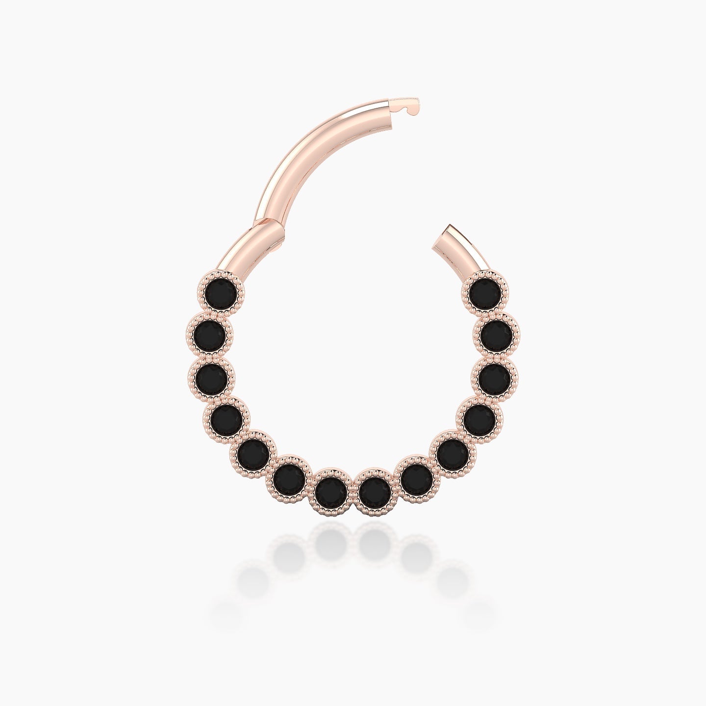 Naya | 18k Rose Gold 9.5 mm Black Diamond Septum Piercing