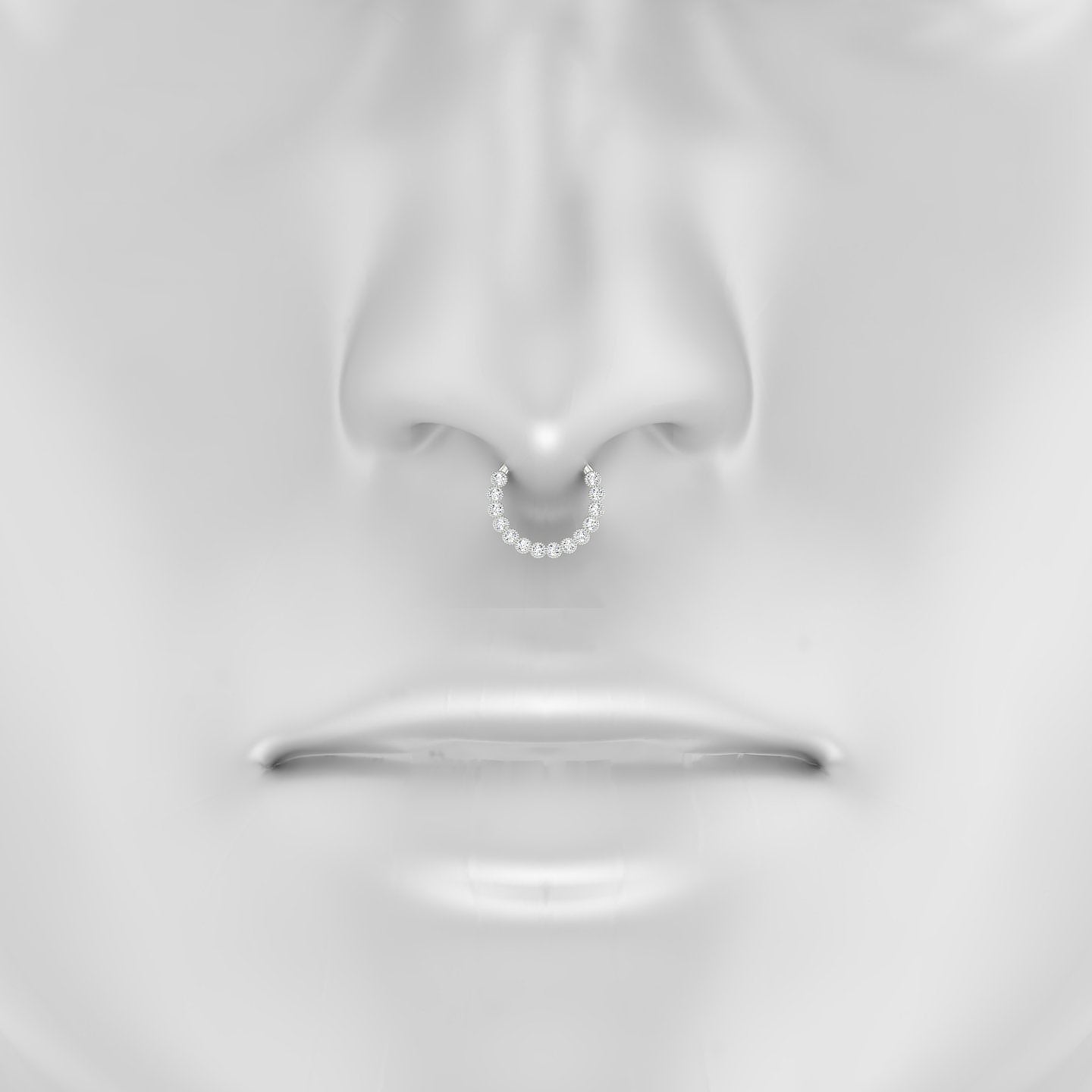 Naya | 18k White Gold 9.5 mm Diamond Septum Piercing