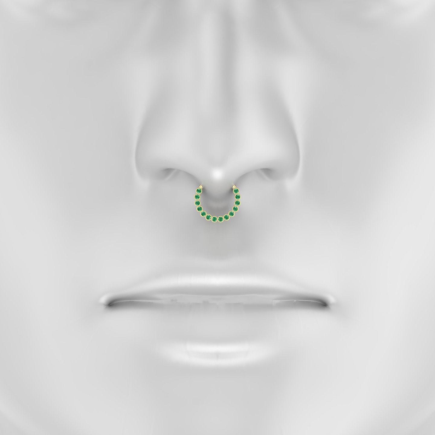 Naya | 18k Yellow Gold 9.5 mm Emerald Septum Piercing