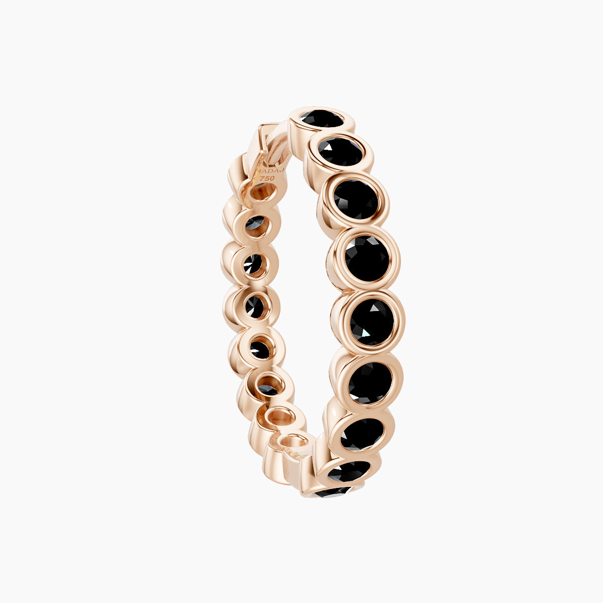 Neith | 18k Rose Gold 11 mm Black Diamond Hoop Piercing