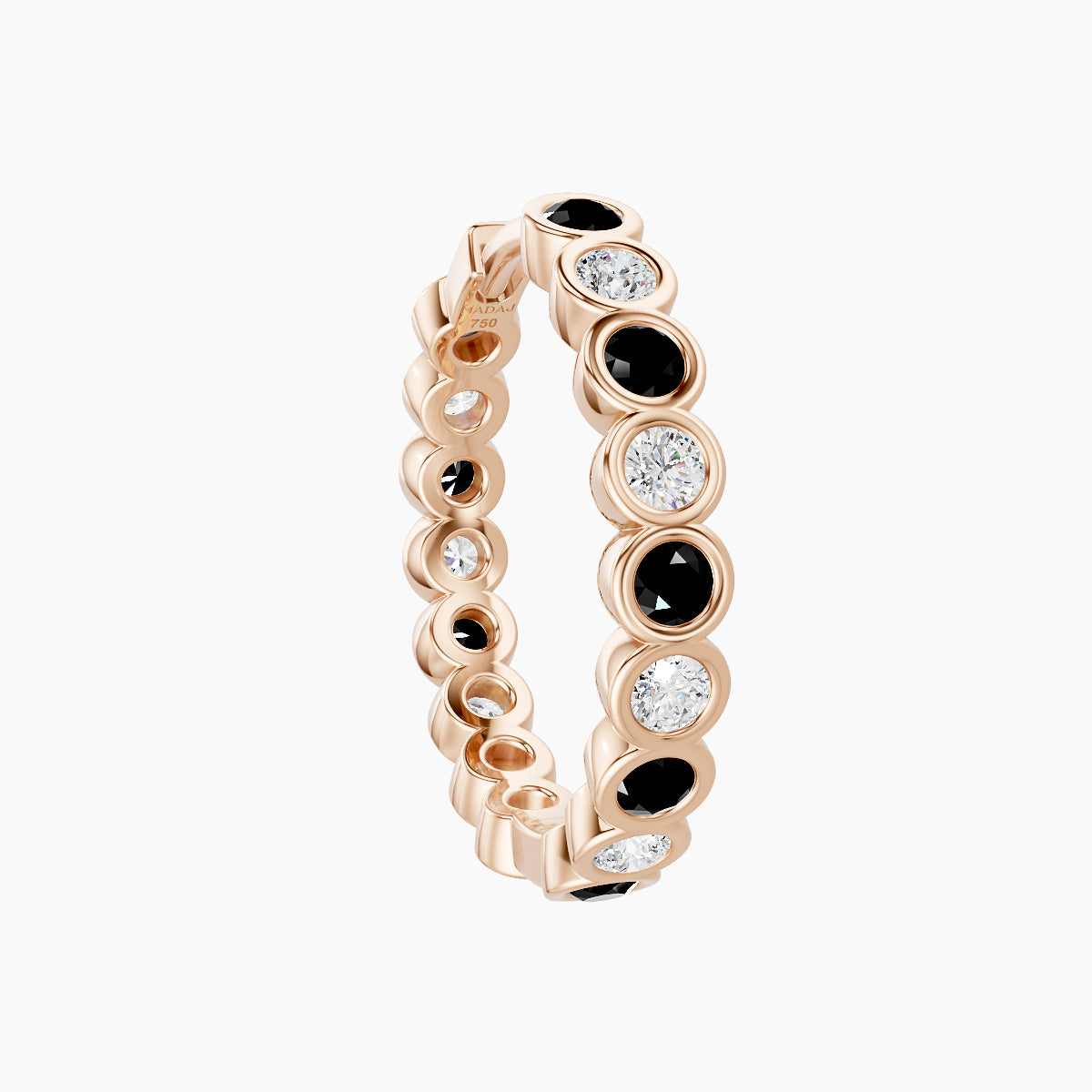 Neith | 18k Rose Gold 11 mm Black Diamond & Diamond Hoop Piercing