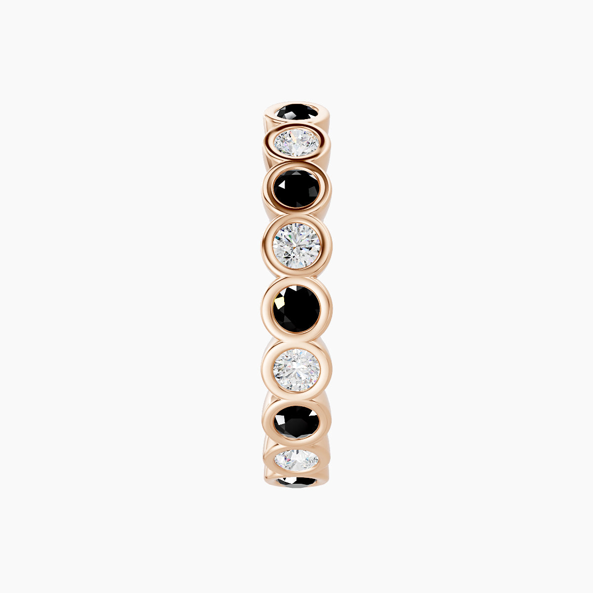 Neith | 18k Rose Gold 11 mm Black Diamond & Diamond Hoop Piercing