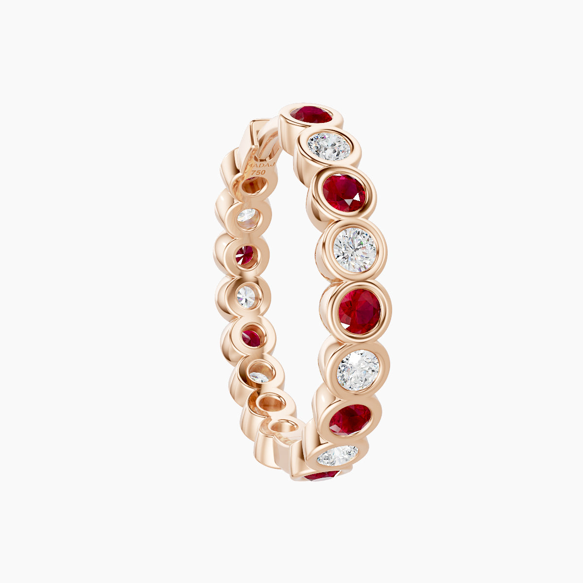 Neith | 18k Rose Gold 11 mm Ruby & Diamond Hoop Piercing