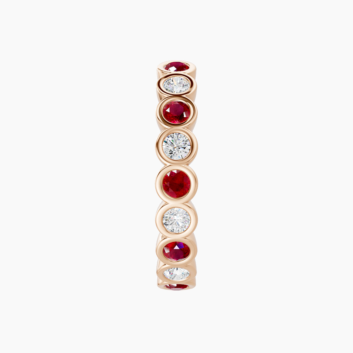 Neith | 18k Rose Gold 11 mm Ruby & Diamond Hoop Piercing