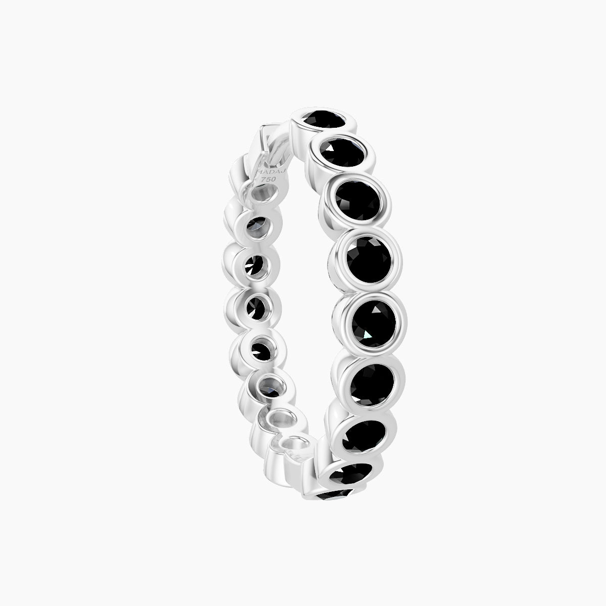 Neith | 18k White Gold 11 mm Black Diamond Hoop Piercing