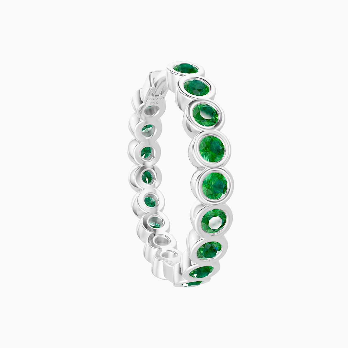 Neith | 18k White Gold 11 mm Emerald Hoop Piercing