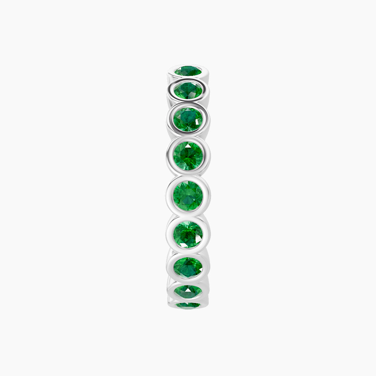 Neith | 18k White Gold 11 mm Emerald Hoop Piercing