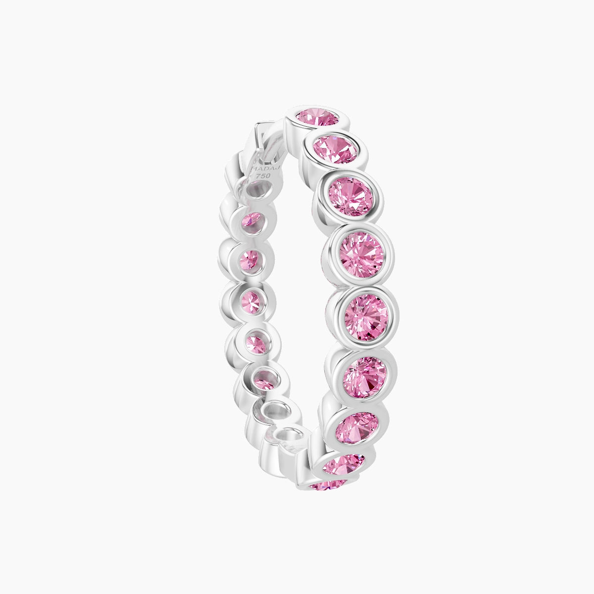 Neith | 18k White Gold 11 mm Pink Sapphire Hoop Piercing