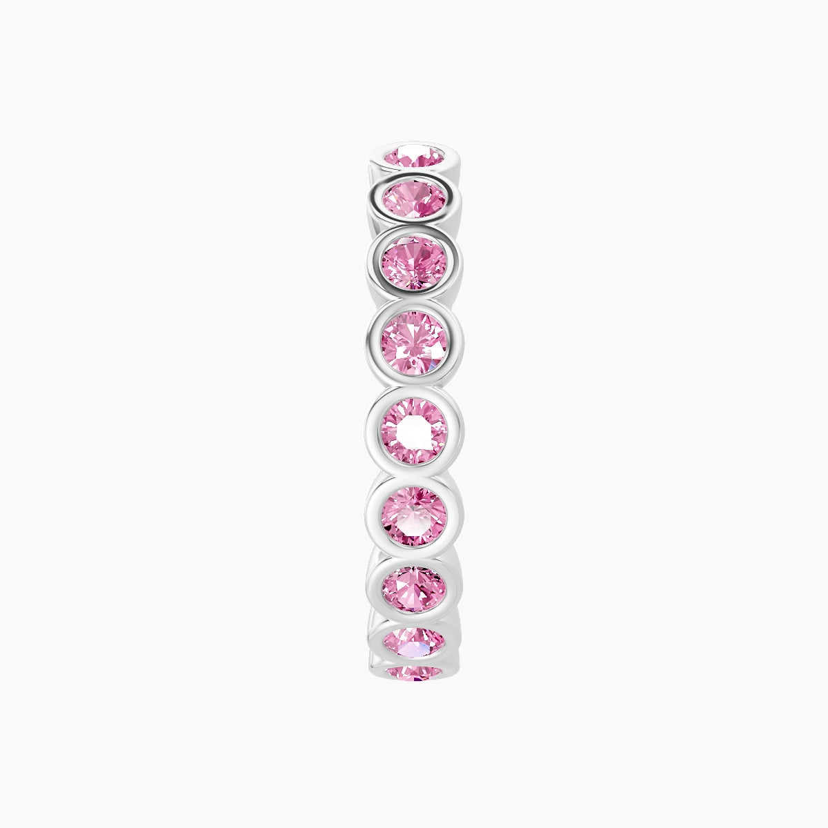 Neith | 18k White Gold 11 mm Pink Sapphire Hoop Piercing