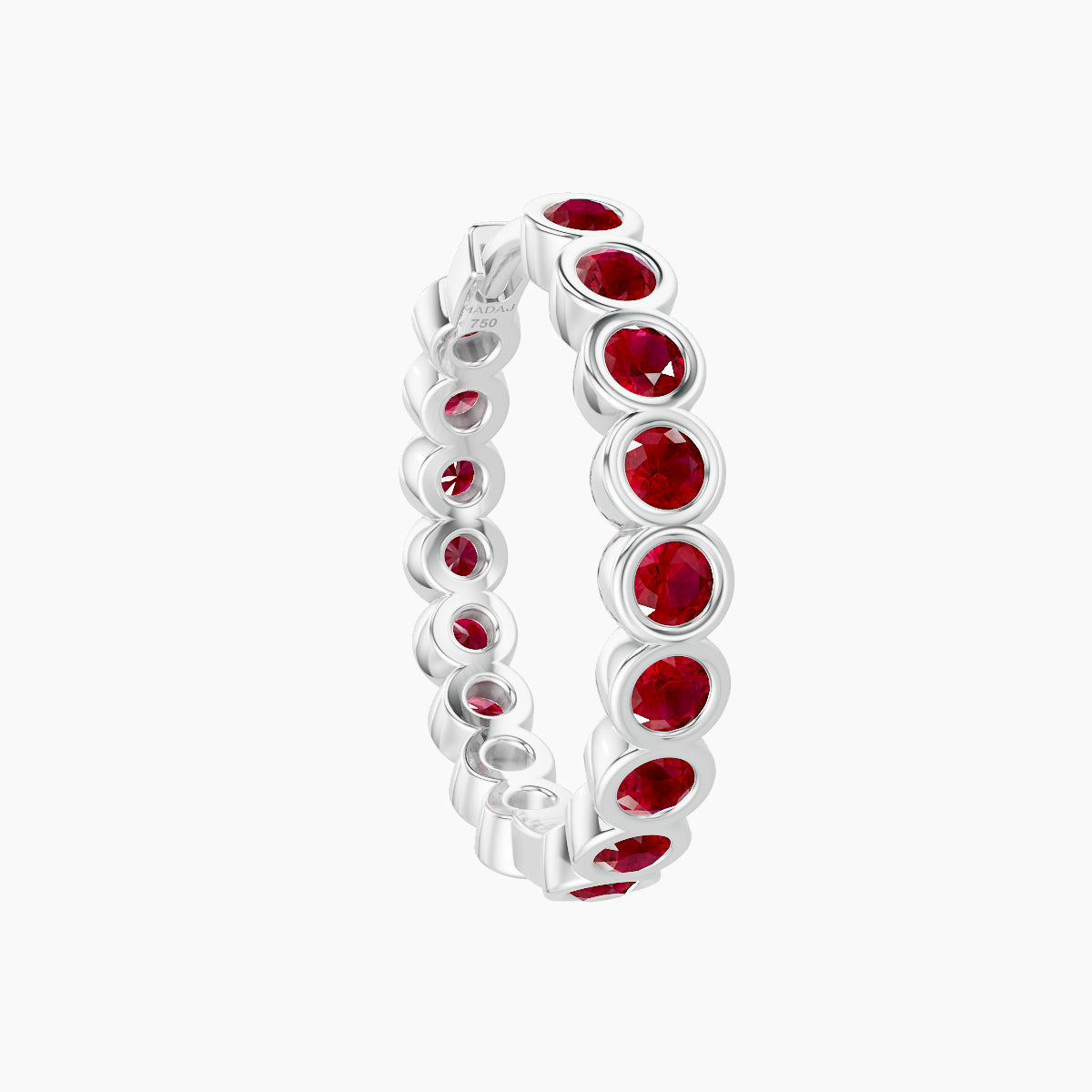 Neith | 18k White Gold 11 mm Ruby Hoop Piercing