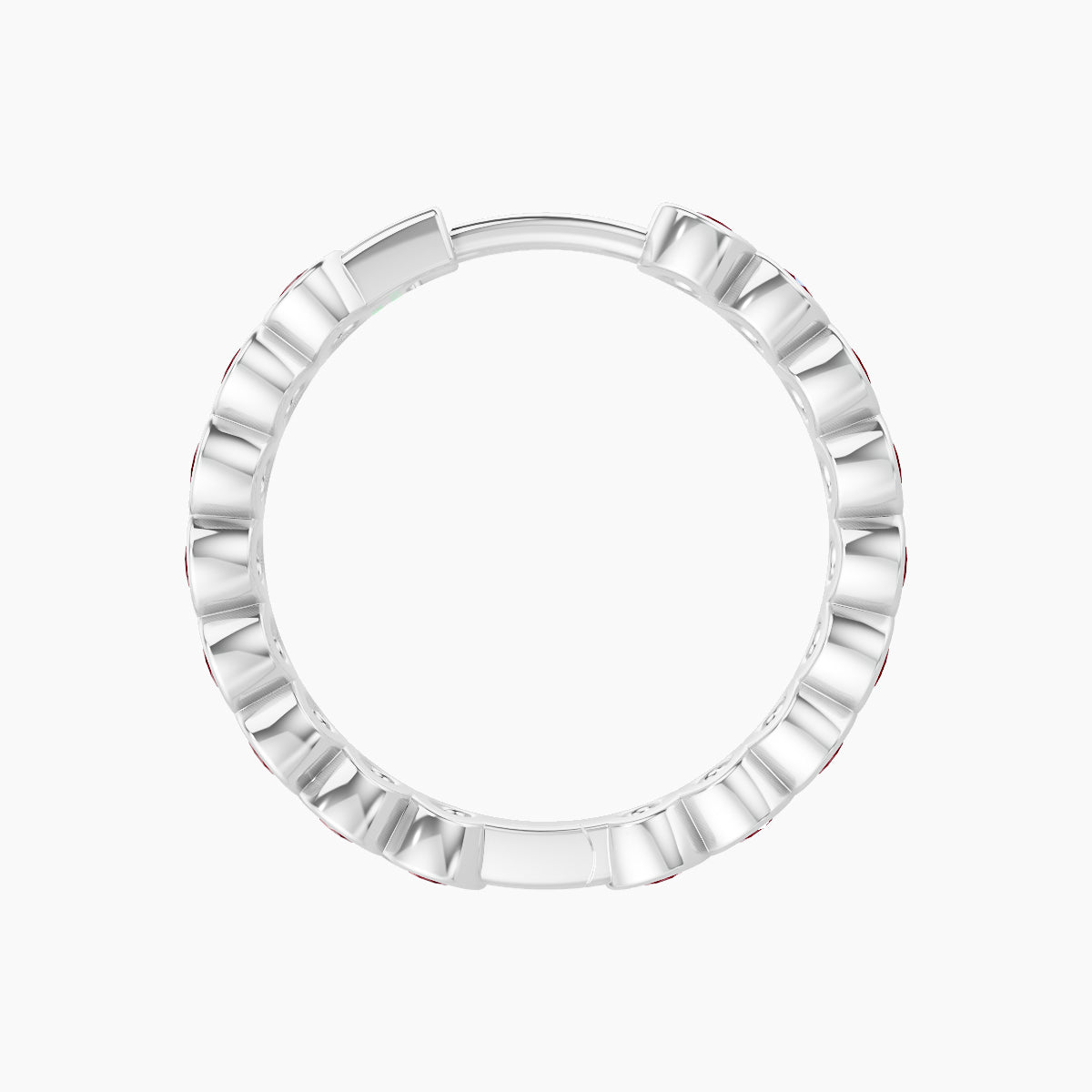 Neith | 18k White Gold 11 mm Ruby Hoop Piercing