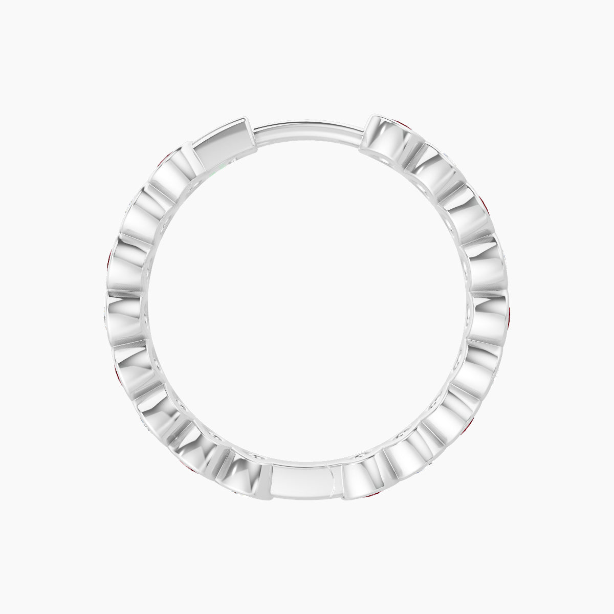 Neith | 18k White Gold 11 mm Ruby & Diamond Hoop Piercing