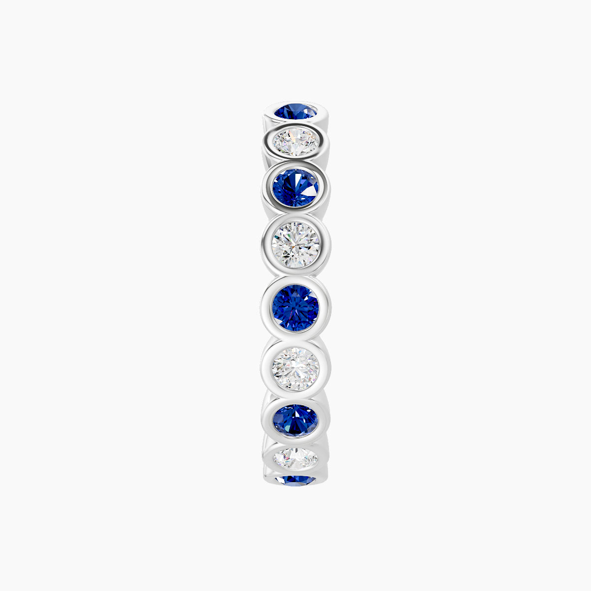 Neith | 18k White Gold 11 mm Sapphire & Diamond Hoop Piercing
