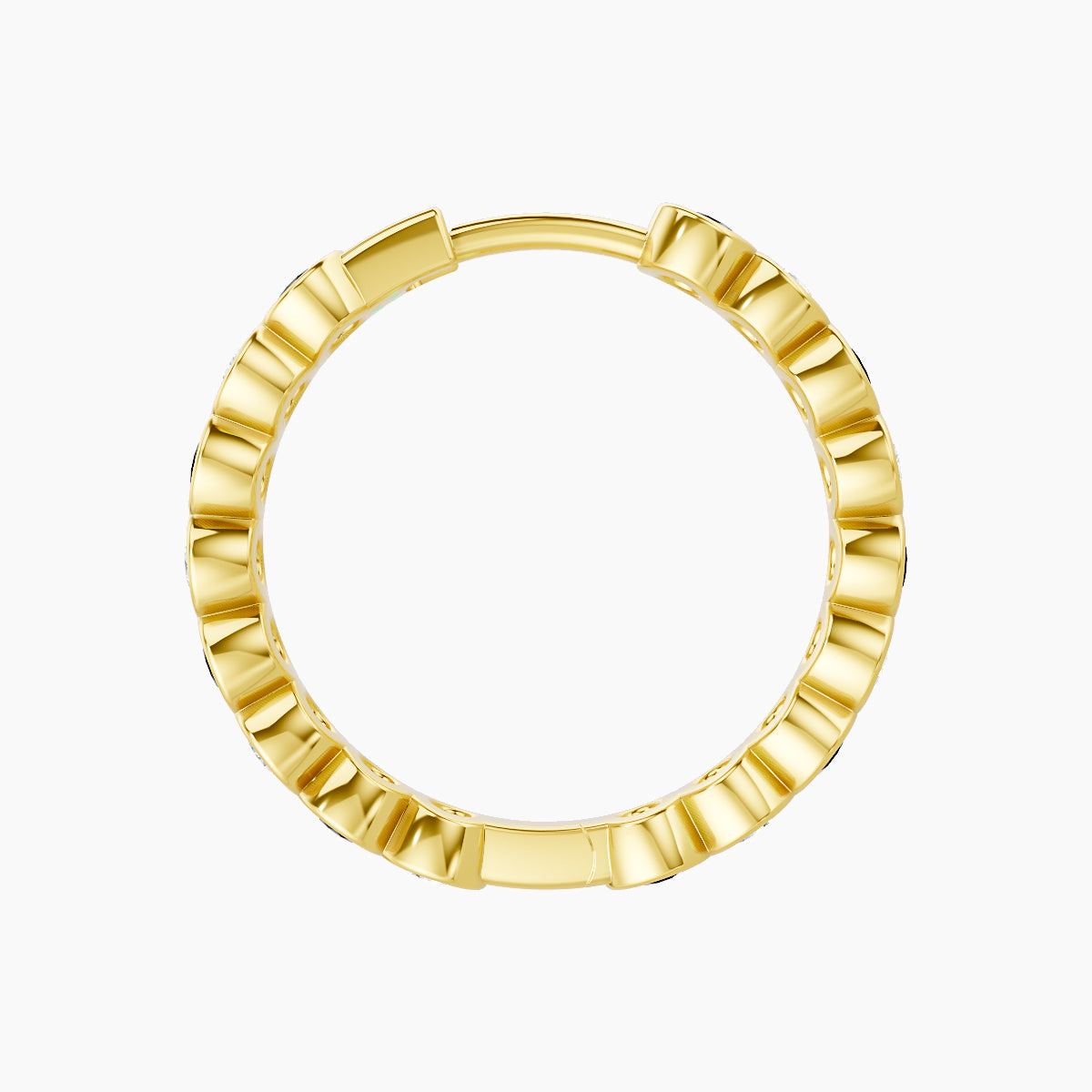 Neith | 18k Yellow Gold 11 mm Black Diamond & Diamond Hoop Piercing