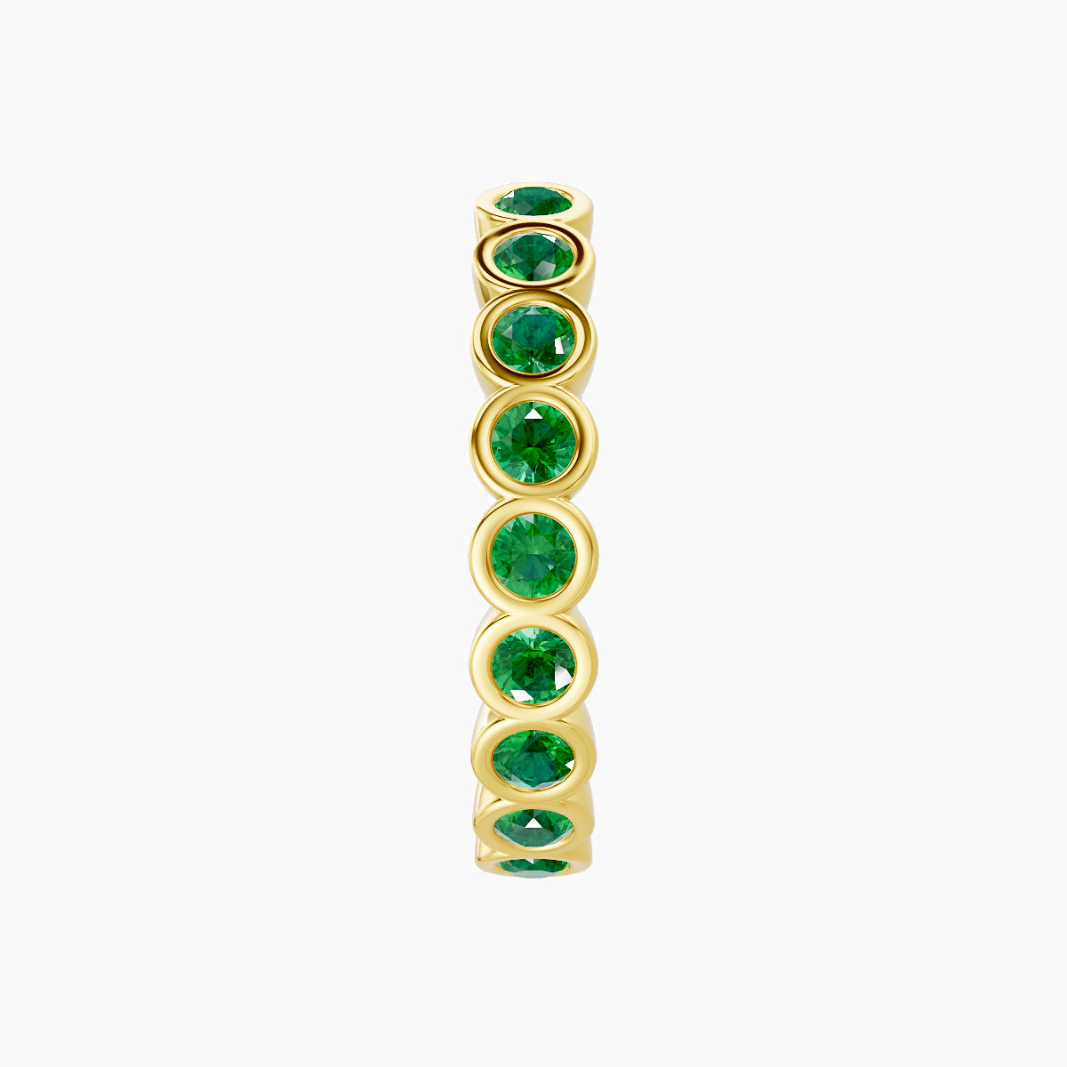 Neith | 18k Yellow Gold 11 mm Emerald Hoop Piercing