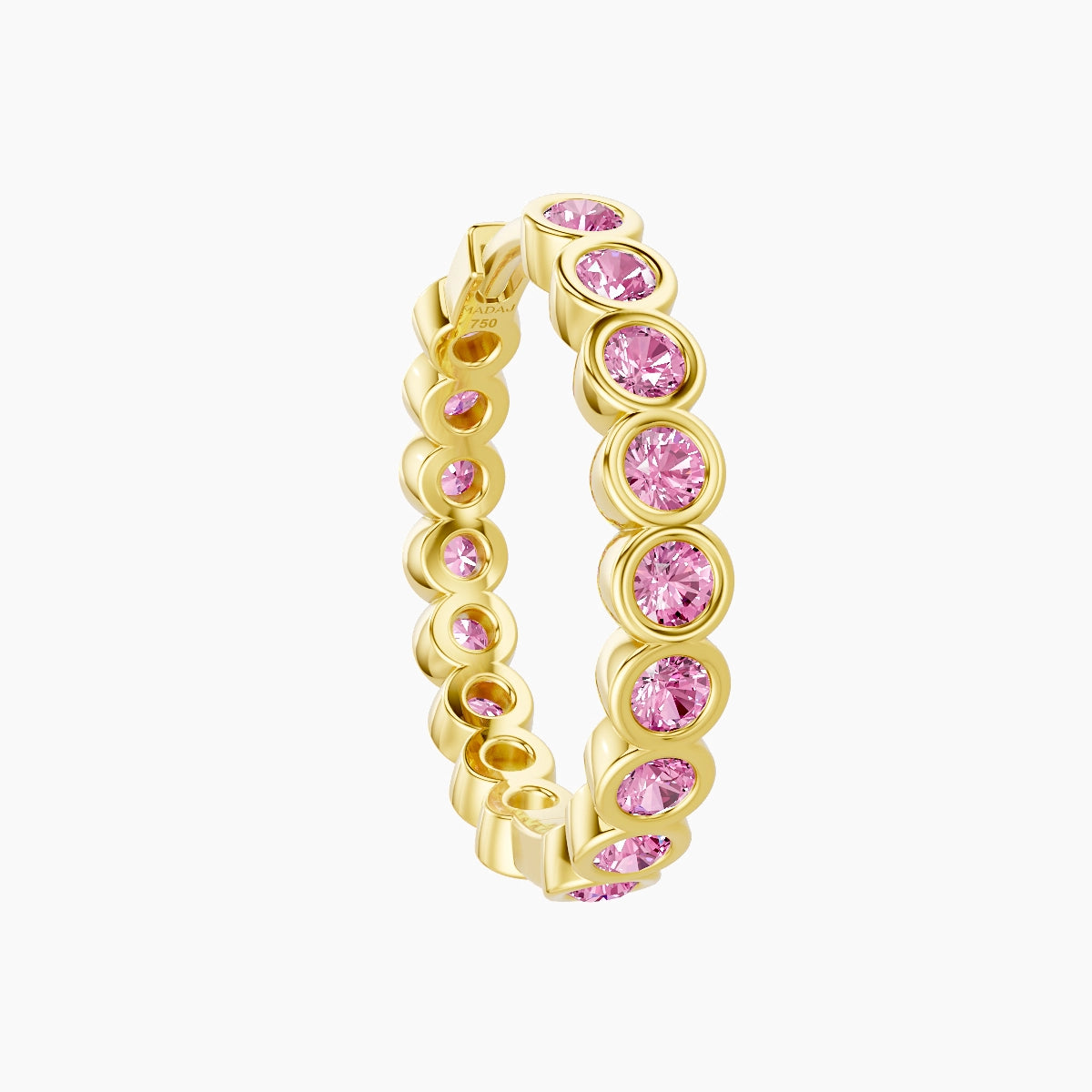 Neith | 18k Yellow Gold 11 mm Pink Sapphire Hoop Piercing
