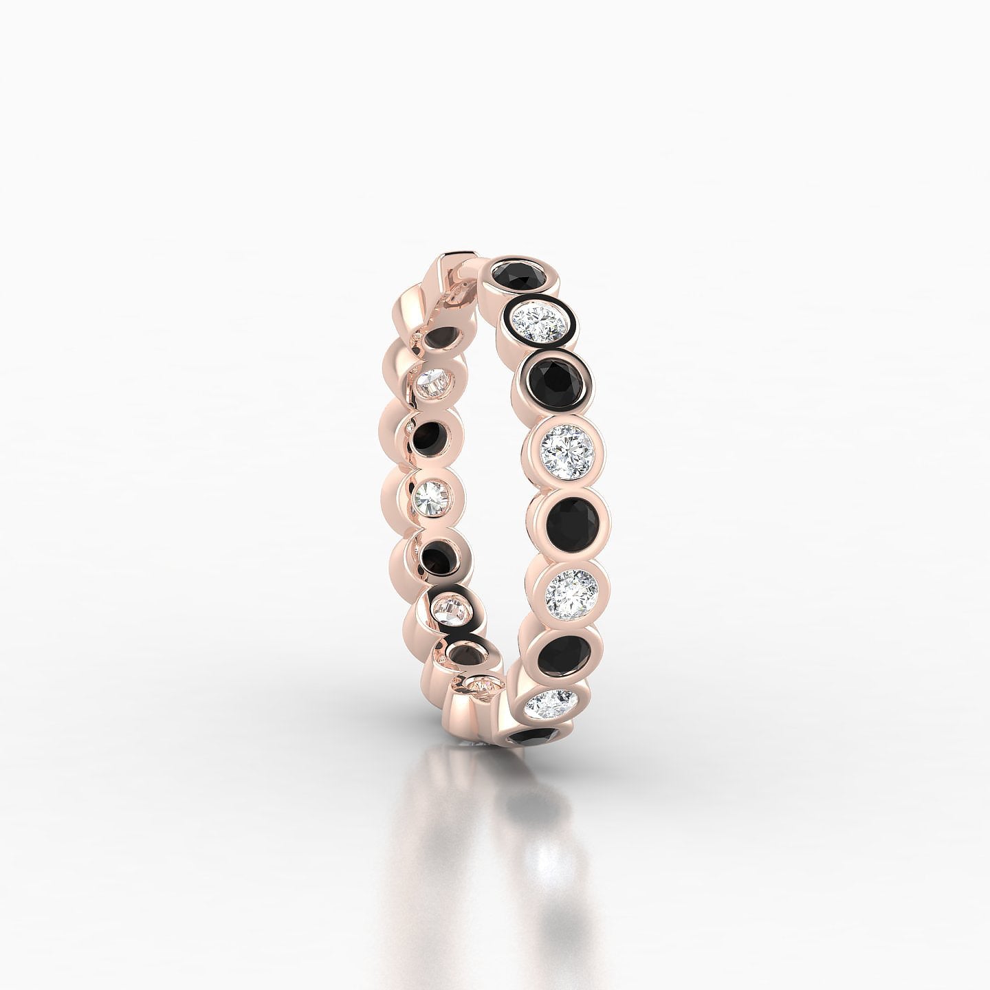 Neith | 18k Rose Gold 11 mm Black Diamond & Diamond Hoop Piercing