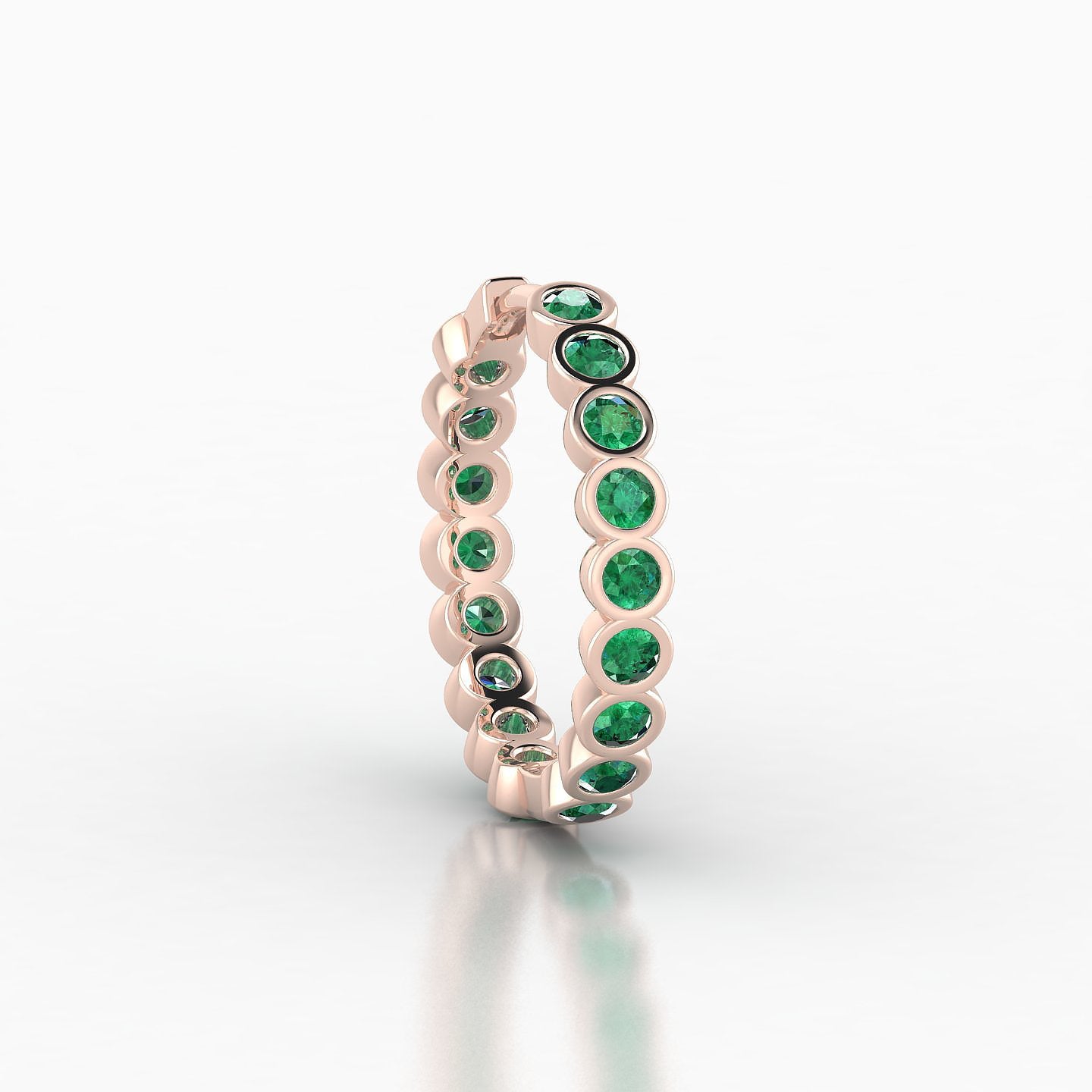 Neith | 18k Rose Gold 11 mm Emerald Hoop Piercing