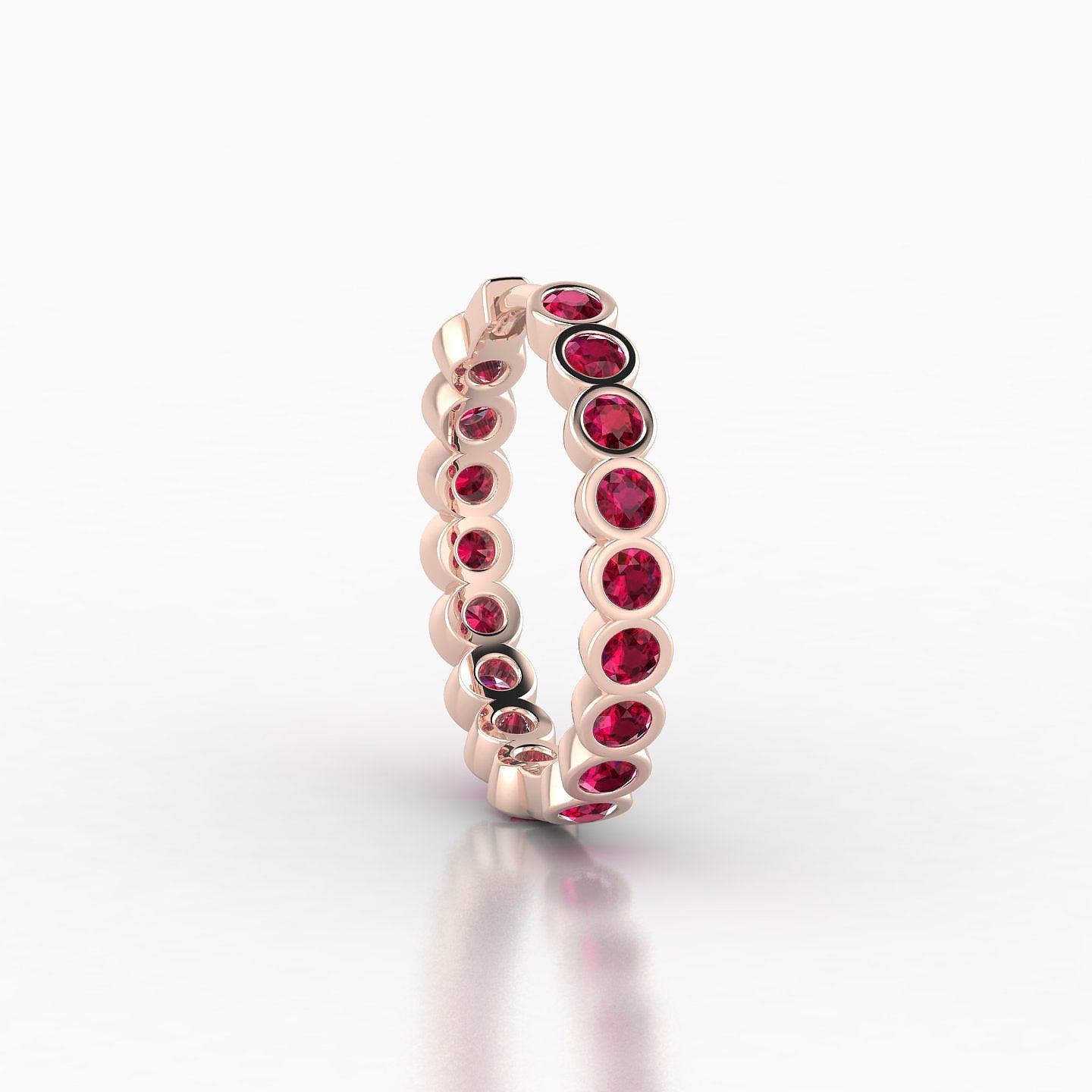 Neith | 18k Rose Gold 11 mm Ruby Hoop Piercing