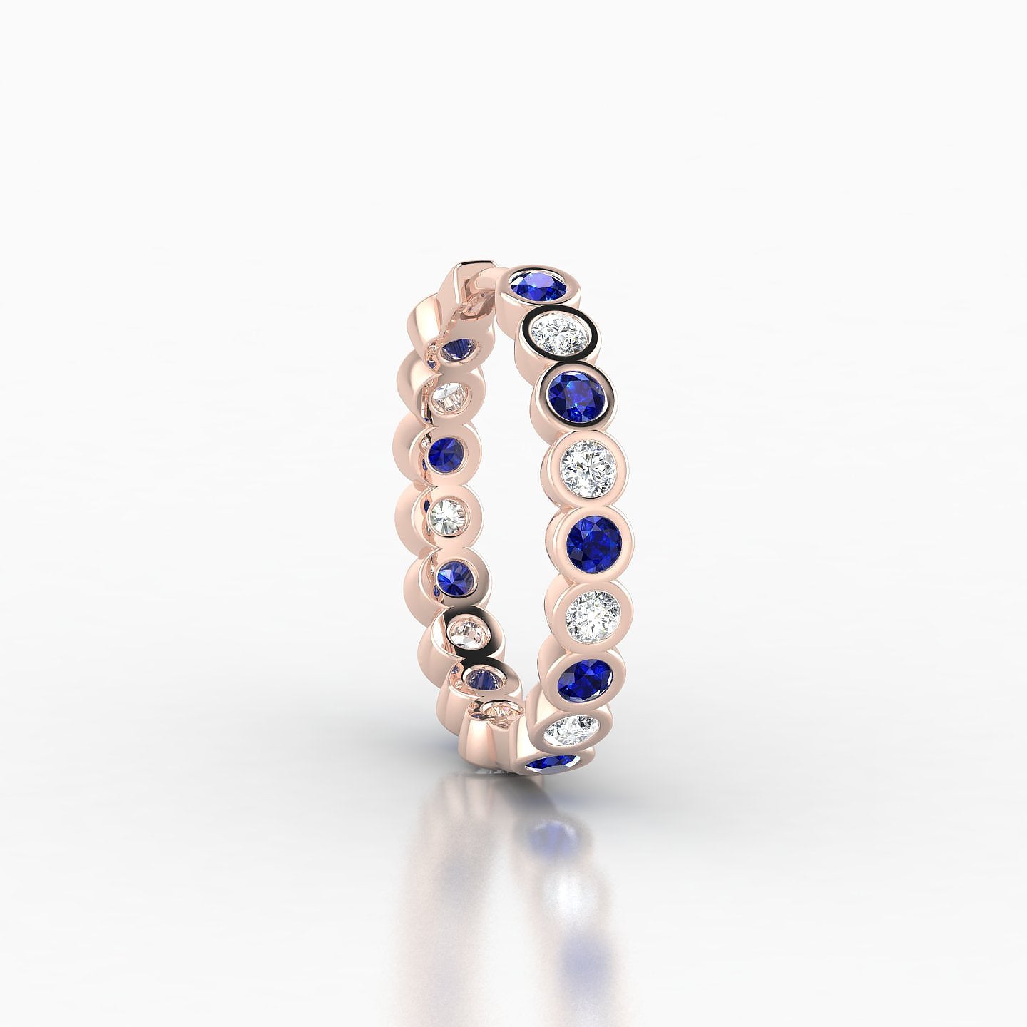 Neith | 18k Rose Gold 11 mm Sapphire & Diamond Hoop Piercing