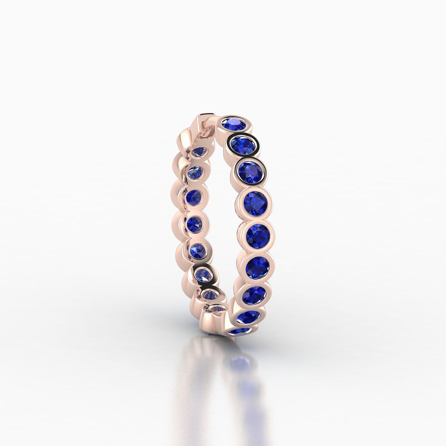 Neith | 18k Rose Gold 11 mm Sapphire Hoop Piercing