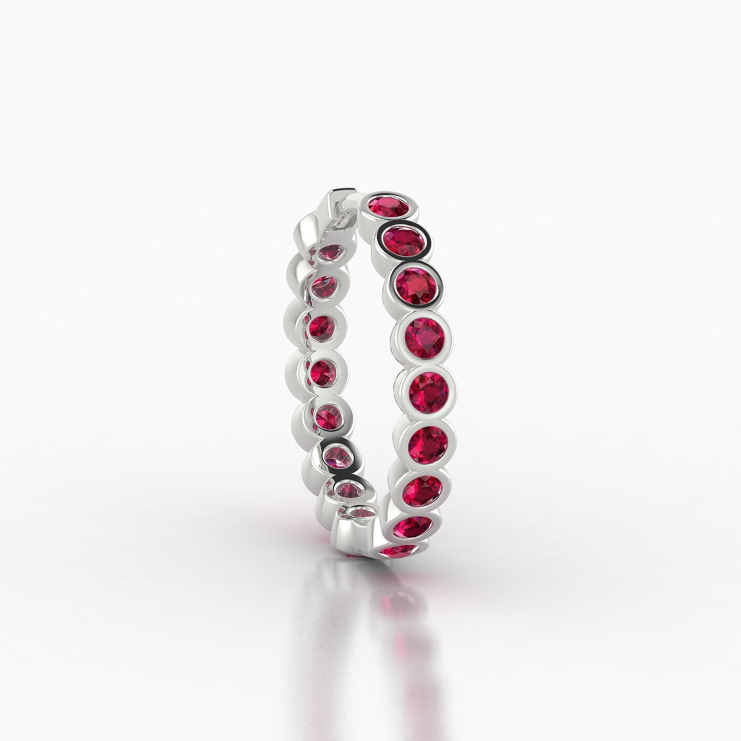 Neith | 18k White Gold 11 mm Ruby Hoop Piercing