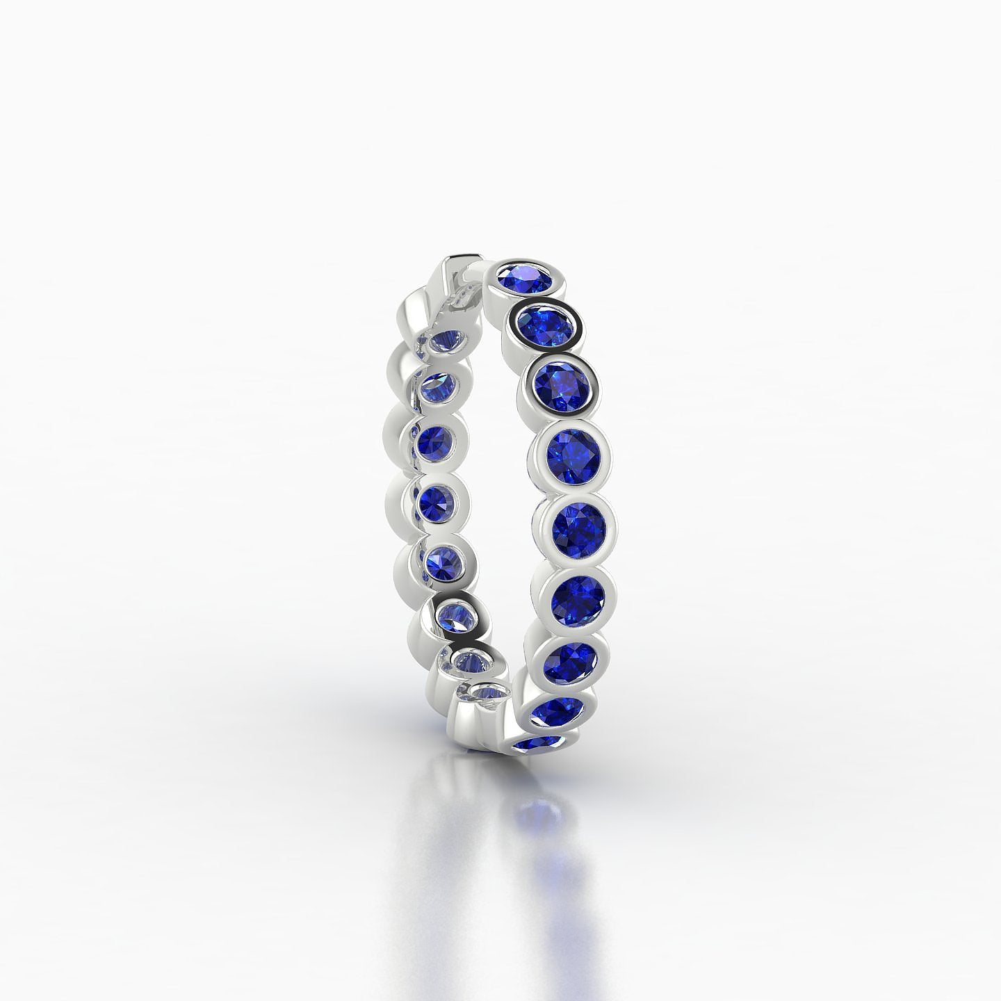 Neith | 18k White Gold 11 mm Sapphire Hoop Piercing