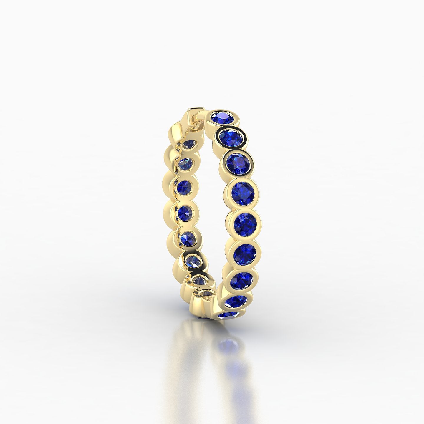 Neith | 18k Yellow Gold 11 mm Sapphire Hoop Piercing