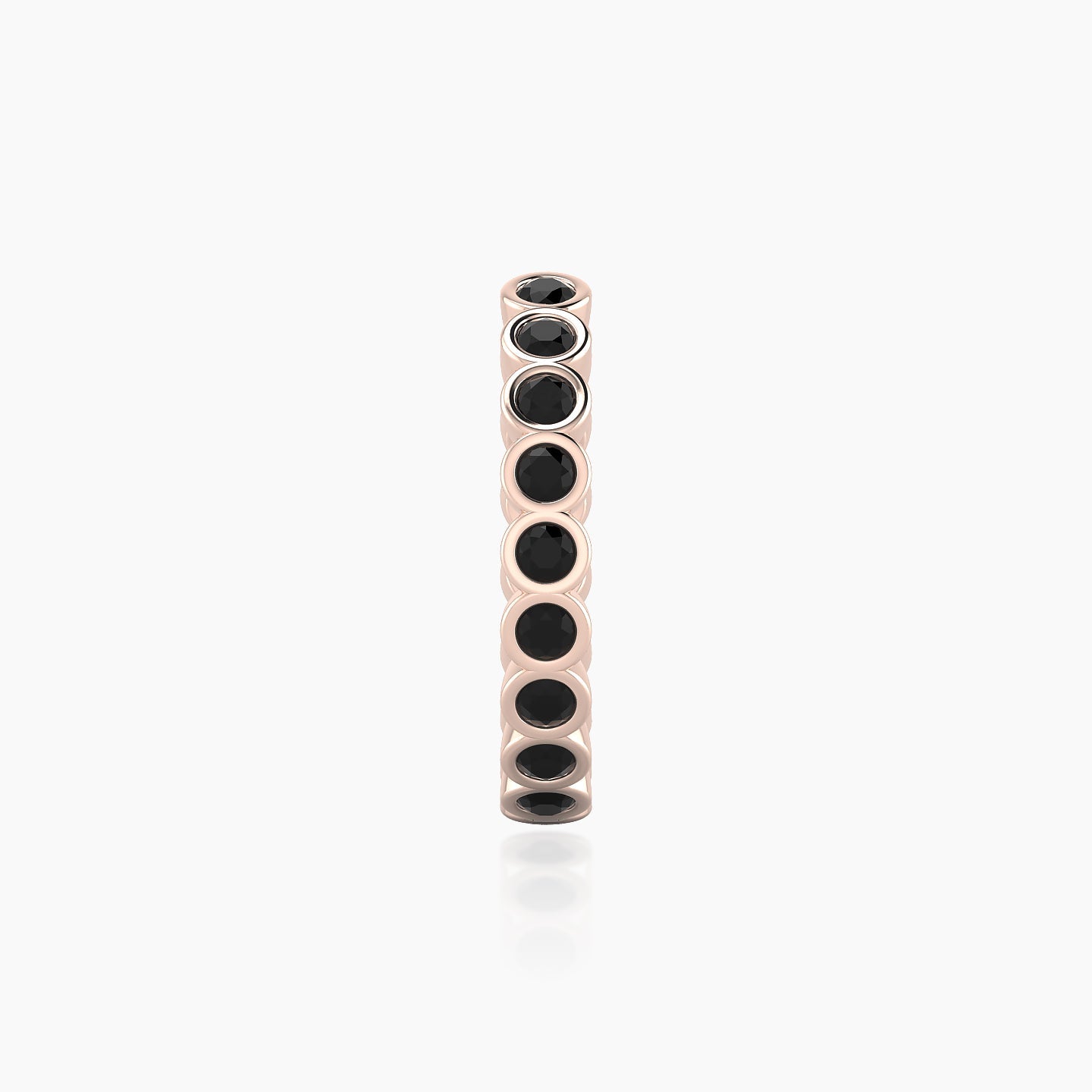 Neith | 18k Rose Gold 11 mm Black Diamond Hoop Piercing