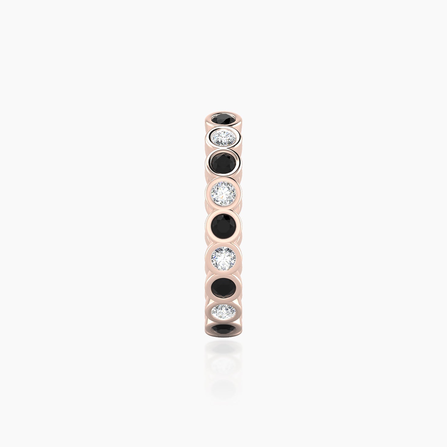 Neith | 18k Rose Gold 11 mm Black Diamond & Diamond Hoop Piercing