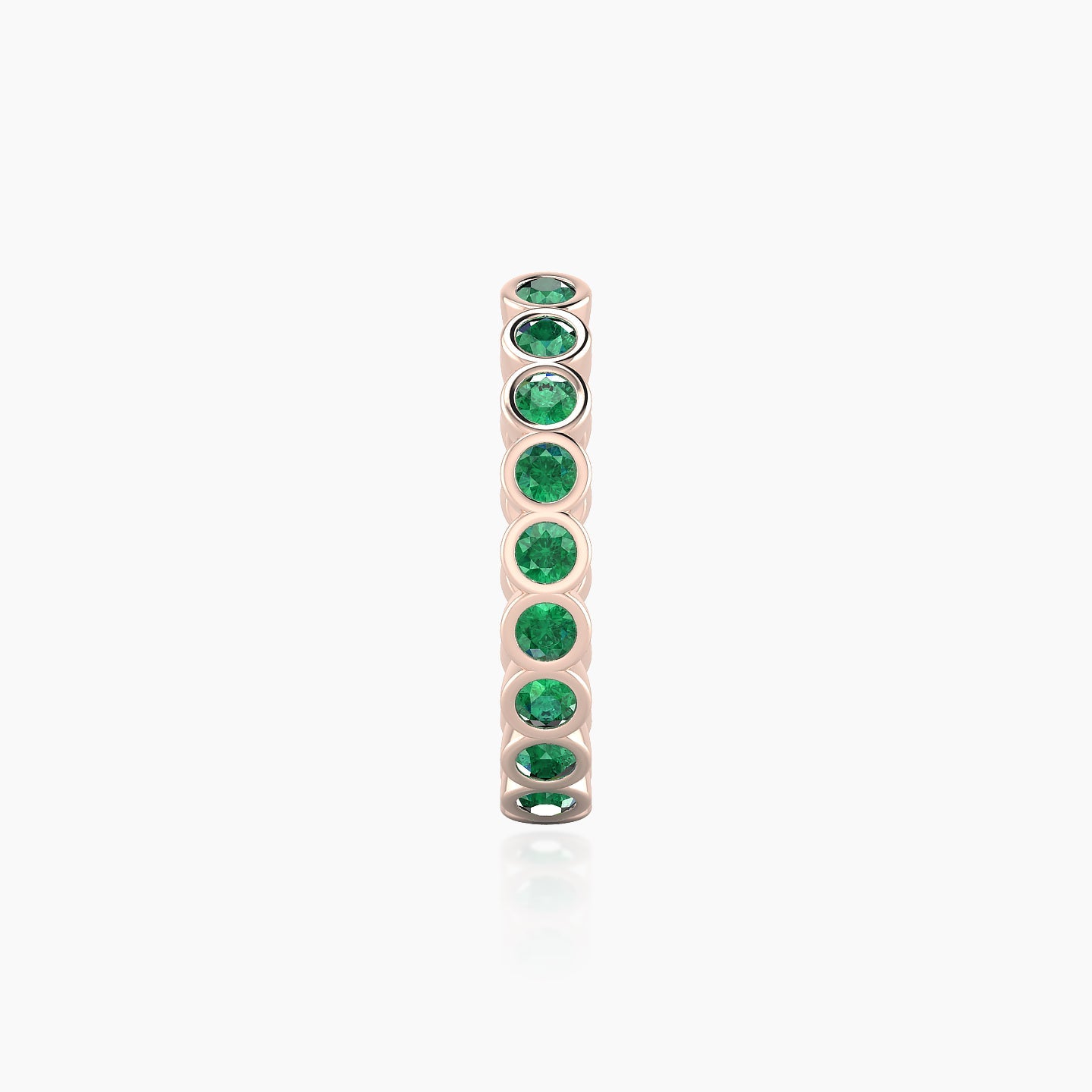 Neith | 18k Rose Gold 11 mm Emerald Hoop Piercing