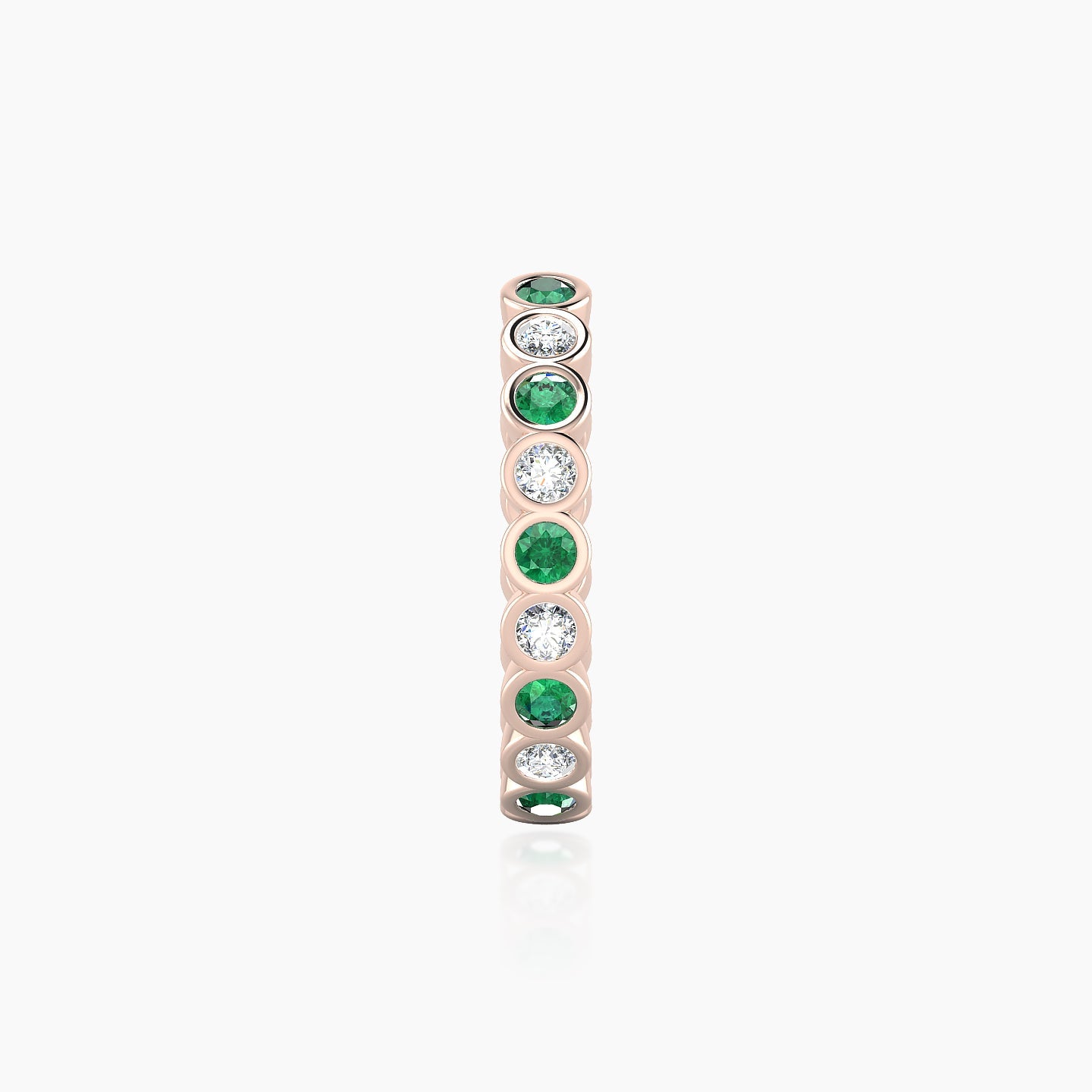 Neith | 18k Rose Gold 11 mm Emerald & Diamond Hoop Piercing