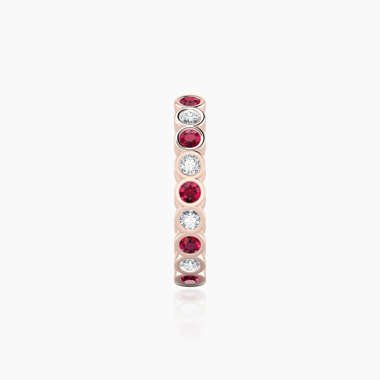 Neith | 18k Rose Gold 11 mm Ruby & Diamond Hoop Piercing